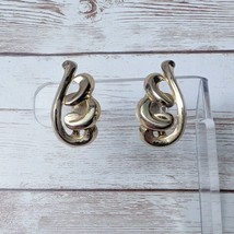 Vintage Monet Clip On Earrings Gold Tone - Some Dulling - £11.00 GBP