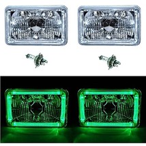 Octane Lighting 4X6 Green LED Halo Angel Eye Halogen Headlight Headlamp ... - £59.45 GBP