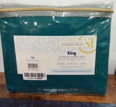 Sweet Home Collection, 1500 Supreme Collection King Bed Sheet Set. Teal. 1034bp - £19.77 GBP