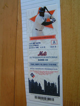 New York Mets Full Ticket Stub 9/10/2013 Vs. Washington Nationals Bobby Bonilla - £2.13 GBP
