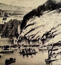 Great Fire Pittsburgh Pennsylvania 1942 Art Antique Print 3 Rivers DWV5C - $27.50