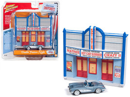 1958 Chevrolet Corvette Convertible Blue and Resin Movie Theater Facade &quot;Doub... - £26.59 GBP