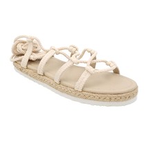 Boohoo Women Espadrille Gladiator Sandals Eliza Rope Up Size US 8 Cream ... - $11.88