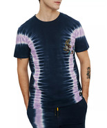 Eleven Paris Men&#39;s Embroidered Flower Tie Dye T-Shirt African Violet Tie... - $569.63 MXN