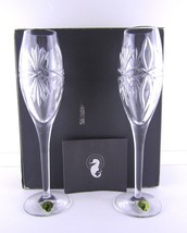 Waterford Crystal Champagne Wish Flutes Pair of 2, 10&quot; Tall, Cut Starburst Heavy - £74.26 GBP