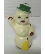 Gurley Novelty Co. Snowman w/ Broom Green Hat Red Dot on Glove 5” Waving... - $9.41