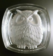 Owl Embossed Etched Clear Glass Storage Container, Quality Heavy Trinket Box - £22.39 GBP