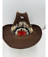Vintage Lariat Western 100% Wool Cowboy Hat Feather Band Size 6 7/8 Country - $1,486.47 MXN
