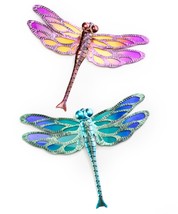 Dragonfly Wall Plaque with Ombre Glass Panels Metal Wing Cut Outs Choice of 2