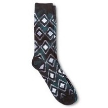 Mossimo Green Navy Diamond NEW Mens Novelty Crew Socks 6 12 - £6.72 GBP