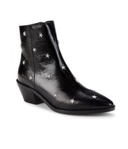 Zadig &amp; Voltaire Tyler Vintage Stars Flash Ankle Boots Black Leather Sz 39, New! - £223.18 GBP