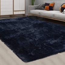 Dark Navy Area Rug By Caromio, Extra Large 8&#39; X 10&#39; Fluffy Rugs Shag Rugs For - £71.40 GBP