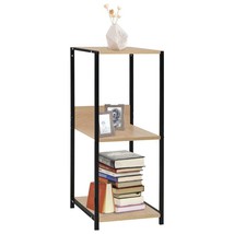 vidaXL Black Oak Rectangular Bookcase, Small Size, Storage Shelf with 3 Shelves - $2,385.31 MXN