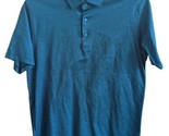 Peter Millar Mens sz L Teal Micro Check Short Sleeve Polo Shirt 100% Cot... - $15.20
