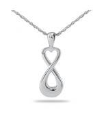 Sterling Silver Infinity Heart Pendant/Necklace Funeral Cremation Urn fo... - £67.73 GBP