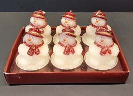 New Open Box Set Of 6 Creative Home Snowmen Decorative Candles Votive Tea... - £5.40 GBP
