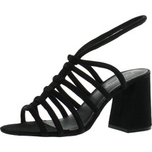 Free People Colette Cinched Heel Sandals Black Leather Anthropologie 39.5, 8.5 - £35.57 GBP