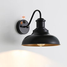 Motion Sensor Barn Light, 12&quot; Farmhouse Outdoor Wall Sconce, Black E26 - $119.78