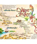 1993 West Indies Buck Island St Croix Placemat Vintage Drink Recipes Map... - $27.39 CAD
