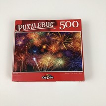Puzzlebug Jigsaw Puzzle 500 PC Fireworks Shooting in the Sky Red, Blue, Orange - £6.38 GBP