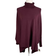 Alfani Sweater Medium Wine Turtleneck Poncho Dolman Sleeves Oversized New - $29.69