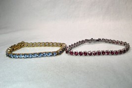 925 UTC Sterling Silver China &amp; Thailand Glass Stone Bracelets - Lot of ... - $81.18