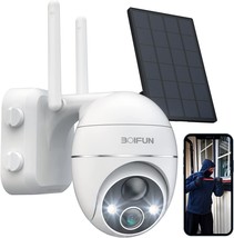 Outdoor Solar Security Camera With Pir Motion Detection, 2K Wireless Wifi, Color - £82.92 GBP