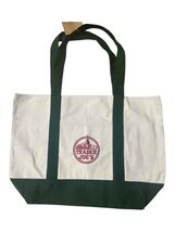 Trader Joes 2025 Green Large Tote Shopping Bag Cotton Canvas Embroidered... - $24.45