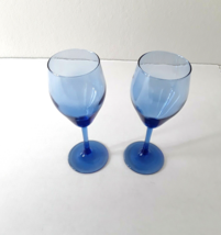  Vintage Cobalt Blue Crystal 7 oz. Wine Glasses Set of 2 - £14.58 GBP