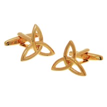 Celtic Trinity Knot Cufflinks Triquetra Irish Symbol Everlasting Love Gold New - £10.38 GBP