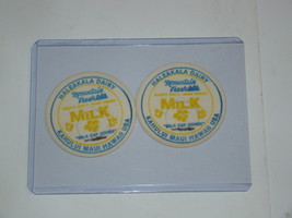 (Lot of 2) HALEAKALA DAIRY -  MILK - Milk Cap Cover (1990&#39;s)  - $25.00