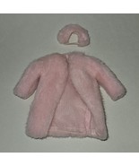 VTG Barbie Doll Pink Faux Fur Coat Matching Headband Lot - £15.65 GBP
