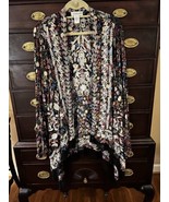 Sundance Ladies Embroidered Black Lace Multi Color Flower Design Duster ... - $135.33 CAD