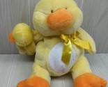 Walmart Yellow white tummy duck w/ wrist rattle baby plush sitting orang... - $14.84