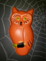 Vintage Halloween Orange Owl on Perch Cake Topper New Old Stock 5 inches... - £10.04 GBP