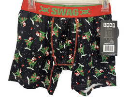 SWAG Men&#39;s Boxer Brief Santa Claus &quot;Claws&quot; on Dinosaur/Christmas MEDIUM NWT - £7.99 GBP