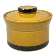 Stoneware Honey Pot With Lid Made In Japan 3 Inch Vintage Canister Brown Black - $15.79