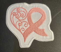 Breast Cancer Heart - Iron On Patch       10775 - £6.17 GBP