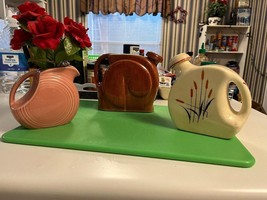 LOT (3)  Pitcher Carafe JUG, FIESTA Rose Pink, COTTONTAIL, NILOAK, Pottery - $117.81