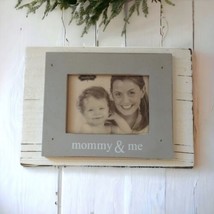 MUD PIE Picture Frame Mommy And Me Farmhouse Wooden Wood Distressed White Rustic - £17.83 GBP