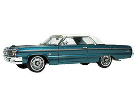 1964 Chevrolet Impala Lagoon Aqua Blue Metallic with Blue Interior and White ... - £87.35 GBP