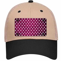 Pink White Small Dots Oil Rubbed Novelty Khaki Mesh License Plate Hat - £22.79 GBP