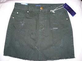 Sapphire Ink Denim Skirt Women&#39;s Juniors Size 5 Green Destructed Frayed NEW - £18.97 GBP