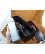 BOX-1020) Vintage Rheinperle Gray Salt crock wine bottle in Mahogany woo... - $90.76 CAD