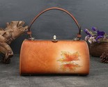 Leather women bag 2021 new elegant handmade printed lady small handbag first layer thumb155 crop