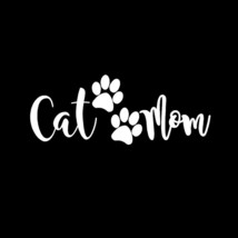 2-pack CAT MOM V3 (7&quot; WHITE) Vinyl Decal Window Sticker - £6.10 GBP