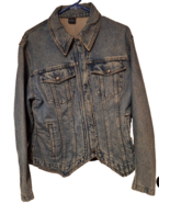 Women&#39;s Harley Davidson Biker Blues Denim Jacket Full Zip Size Medium St... - £18.41 GBP