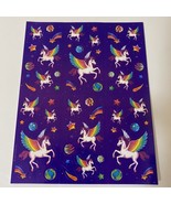Vintage Lisa Frank Skye Pegasus Planets Stars Sticker Sheet S488 - £19.65 GBP