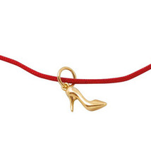 Bracciale Corde Rosse Kabbalah Oro Solido 14k Elegante Ciondolo Scarpe S... - £94.92 GBP