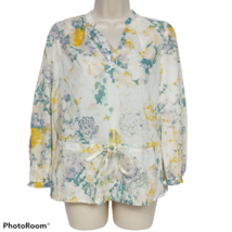 NWT A New Day Womens Front Tie Blouse Top Small Floral Long Sleeve V Neck - £18.86 GBP